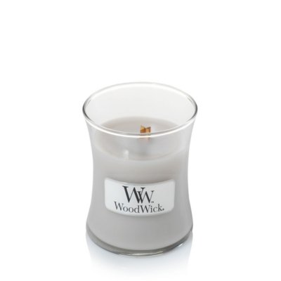 Warm Wool Mini Hourglass Candle WoodWick, Grey, 7cm X 7cm X 8.3cm , Fresh & Clean