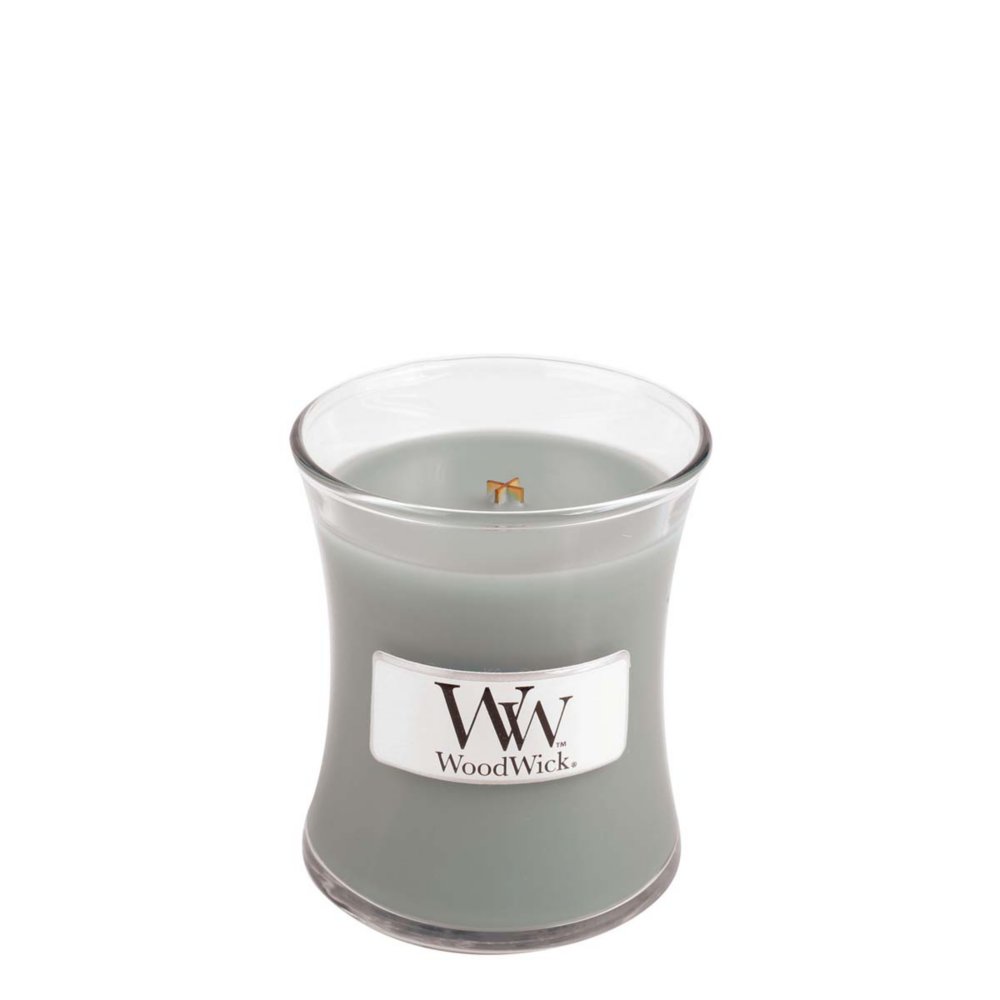 Fireside Mini Hourglass Candle WoodWick, Grey, 7cm X 7cm X 8.3cm , Woody