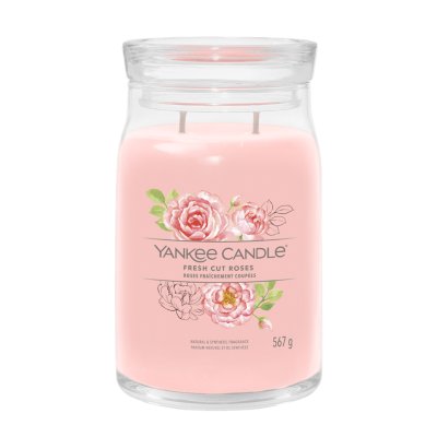 Fresh Cut Roses Signature Large Jar Candle Yankee Candle, Pink, 9.3cm X 15.7cm , Floral