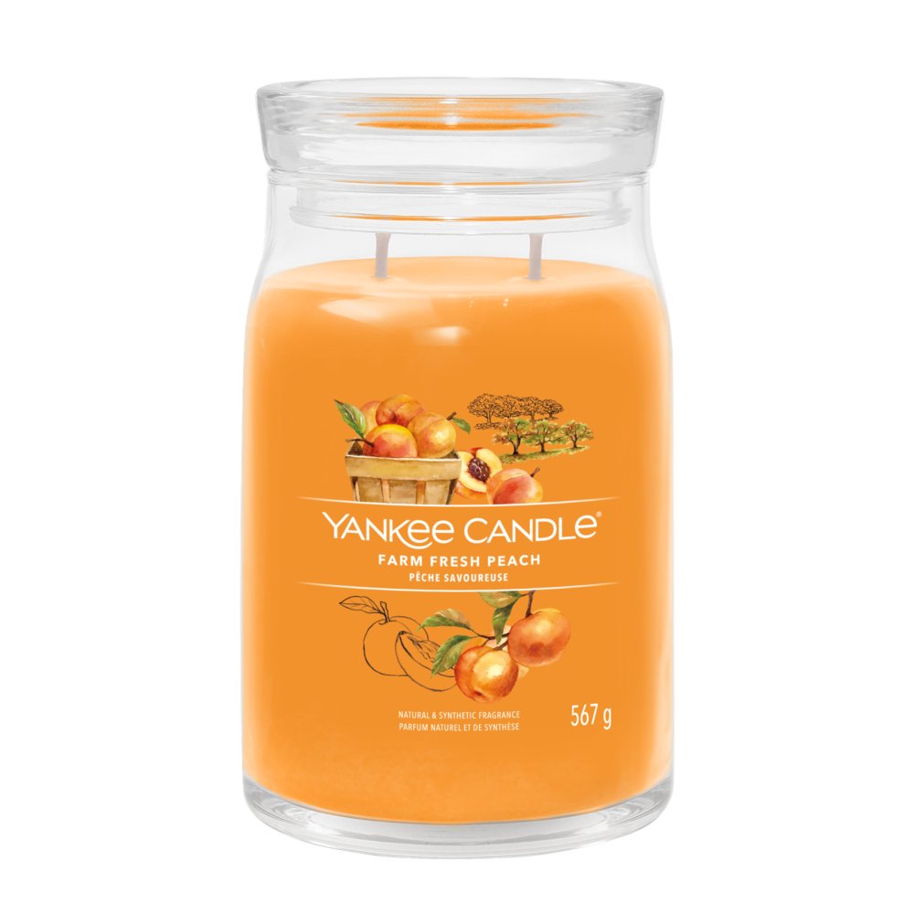 Farm Fresh Peach Signature Large Jar Candle Yankee Candle, Orange, 9.3cm X 15.7cm , Fruity