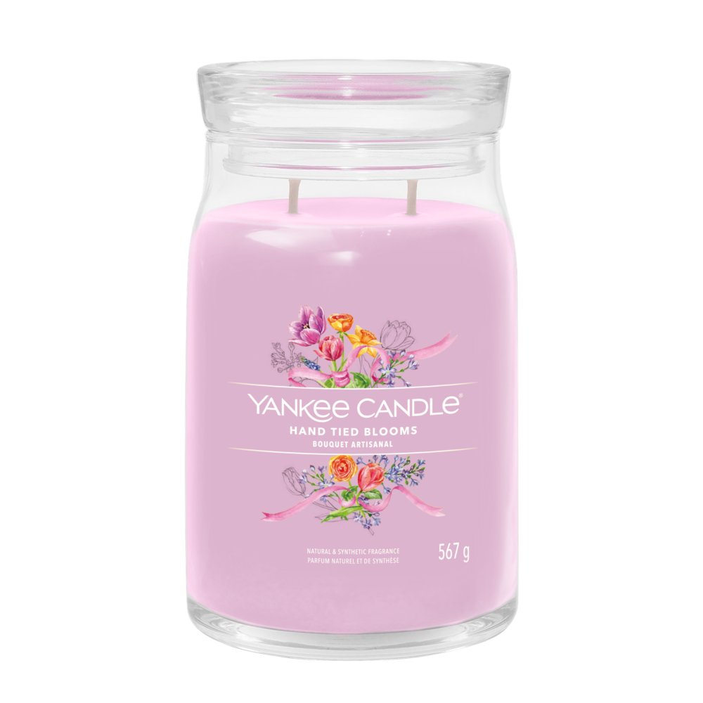 Hand Tied Blooms Signature Large Jar Candle Yankee Candle, Pink, 9.3cm X 15.7cm , Floral