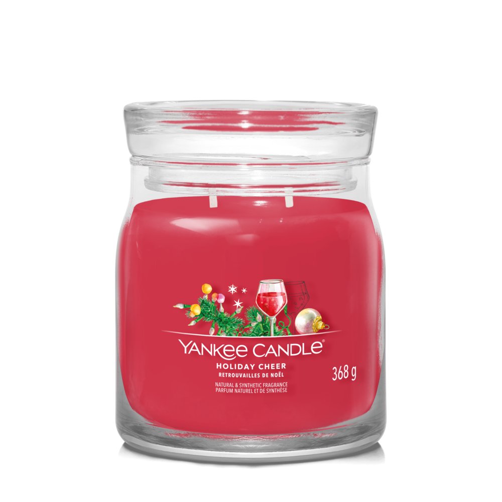 Holiday Cheer Signature Medium Jar Candle Yankee Candle, Red, 9.3cm X 11.4cm , Fruity