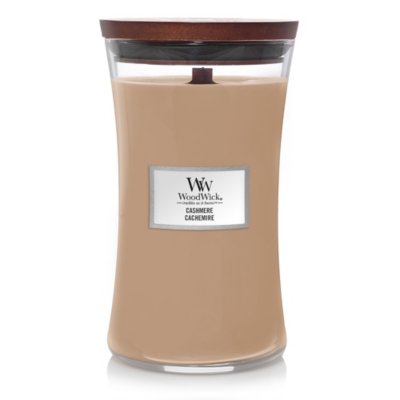 Cashmere Large Hourglass Candle WoodWick, Brown, 10.2cm X 10.2cm X 17.8cm , Woody