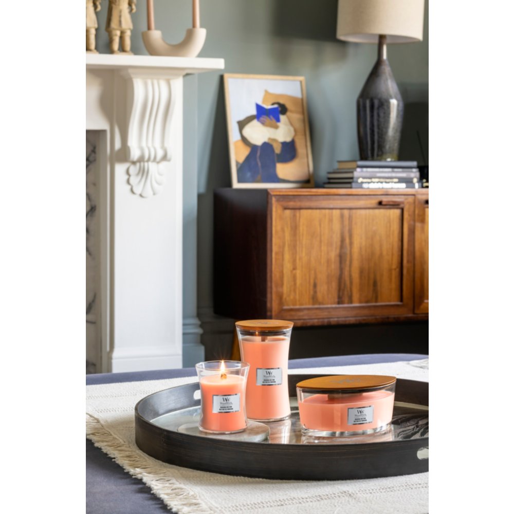 Manuka Nectar Medium Hourglass Candle WoodWick, Orange, 9.9cm X 9.9cm X 11.4cm , Fruity