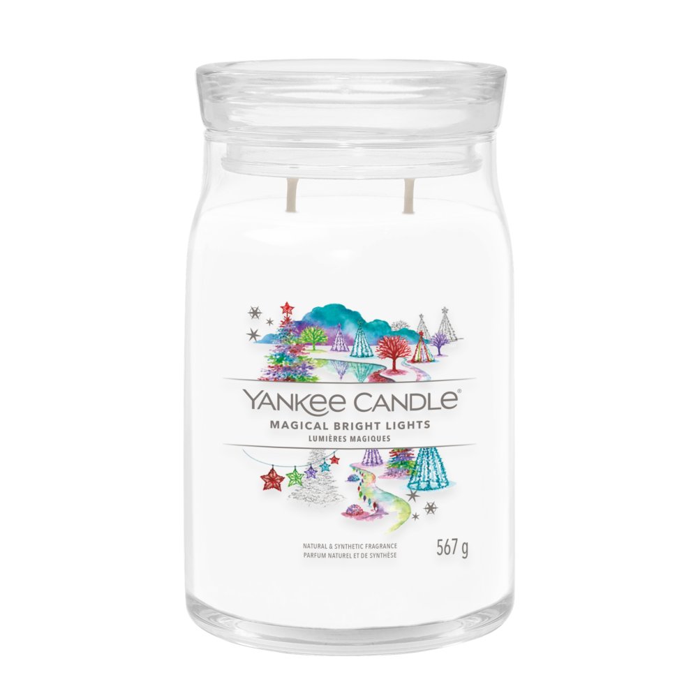 Magical Bright Lights Signature Large Jar Candle Yankee Candle, White, 9.3cm X 15.7cm , Fresh & Clean