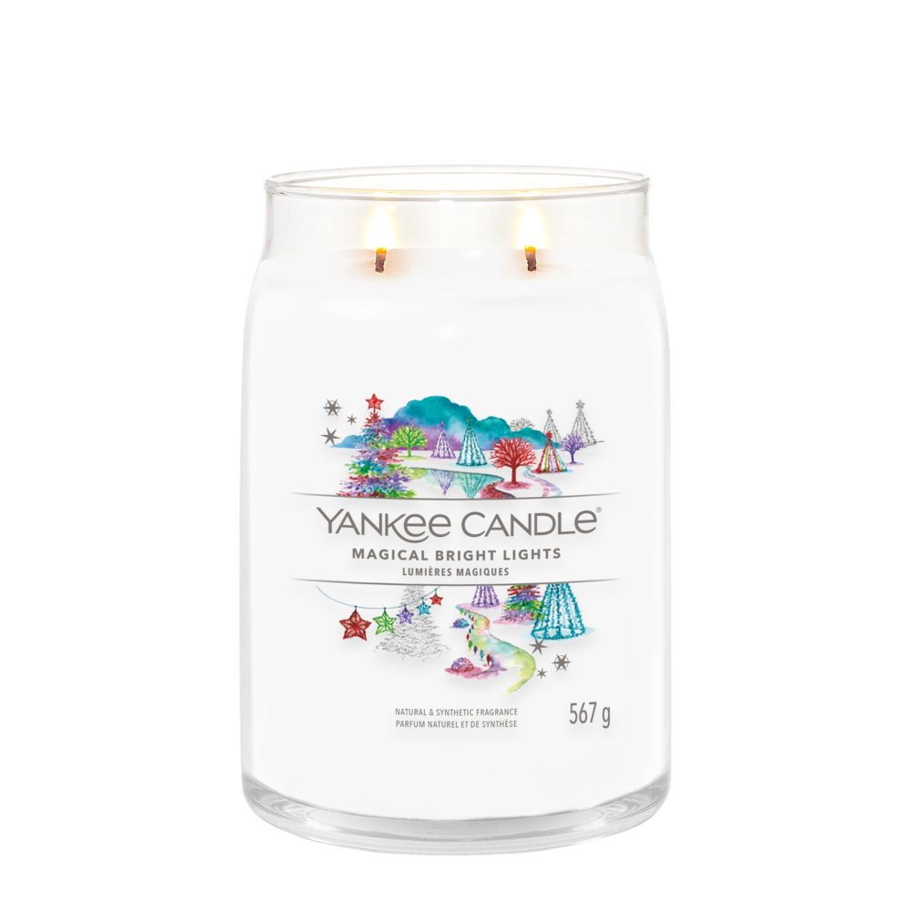 Magical Bright Lights Signature Large Jar Candle Yankee Candle, White, 9.3cm X 15.7cm , Fresh & Clean