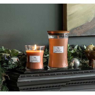 Santal Myrrh Medium Hourglass Candle WoodWick, Medium Brown, 9.9cm X 9.9cm X 11.4cm , Woody