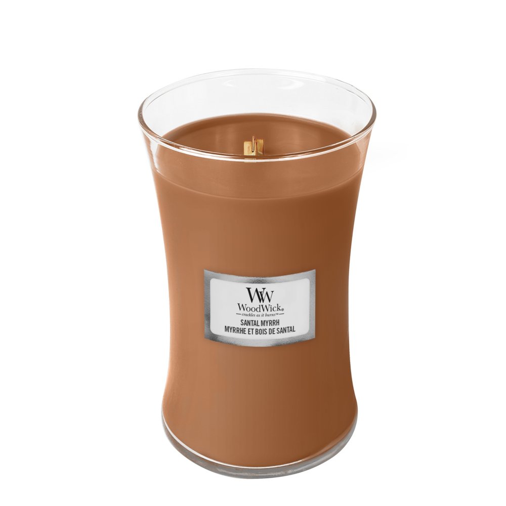 Santal Myrrh Large Hourglass Candle WoodWick, Medium Brown, 10.2cm X 10.2cm X 17.8cm , Woody