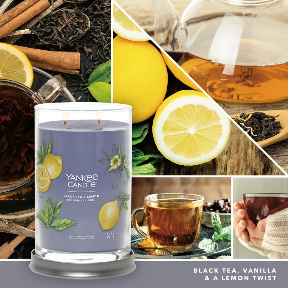 Black Tea & Lemon Yankee Candle, Grey, 9.9cm X 14.9cm , Citrus
