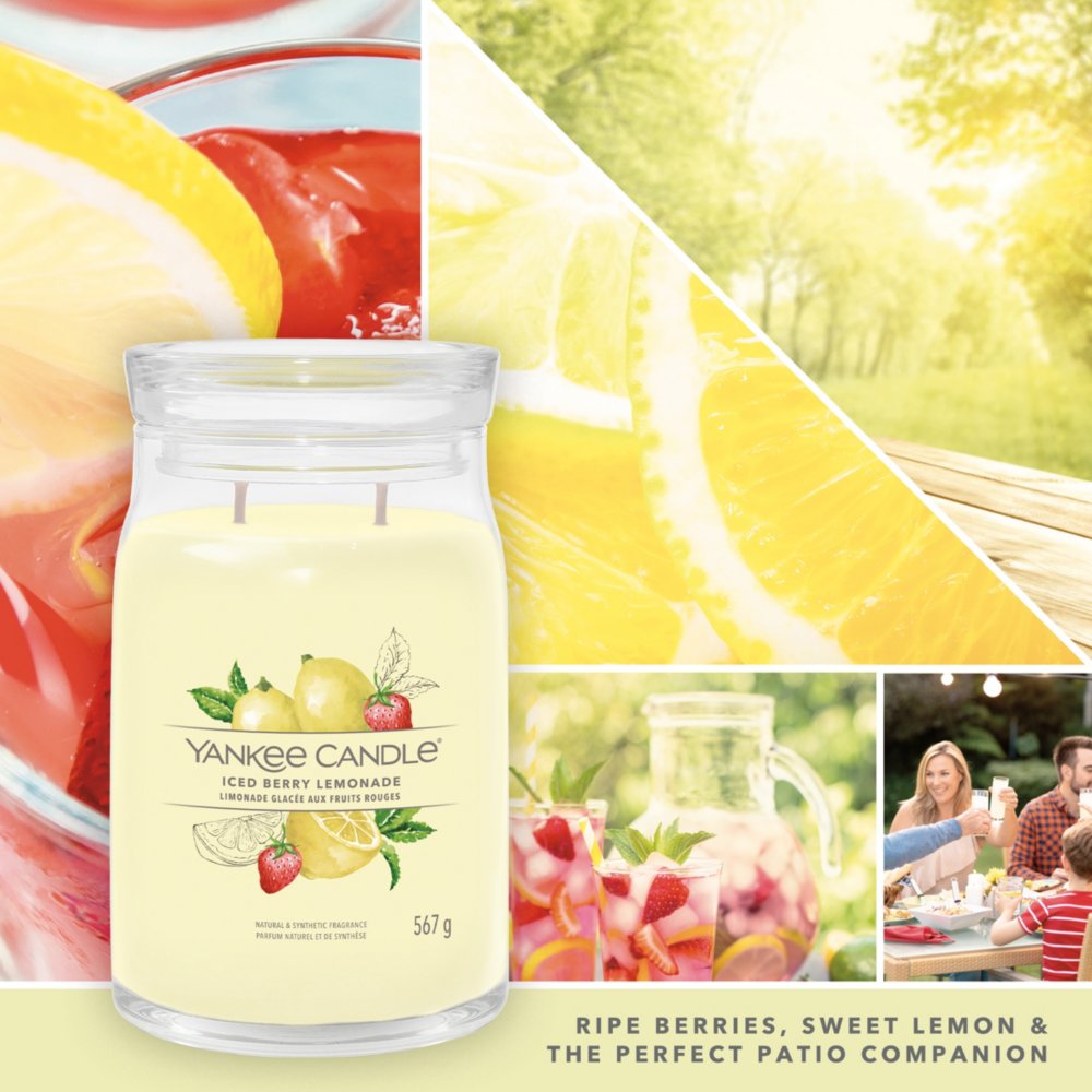 Iced Berry Lemonade Yankee Candle, Yellow, 9.3cm X 15.7cm , Fruity