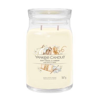 Soft Wool & Amber Signature Large Jar Candle Yankee Candle, Neutrals, 9.3cm X 15.7cm , Floral