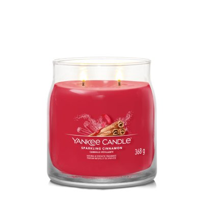 Sparkling Cinnamon Signature Medium Jar Candle Yankee Candle, Red, 9.3cm X 11.4cm , Sweet & Spicy