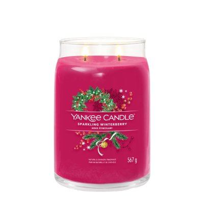 Sparkling Winterberry Signature Large Jar Candle Yankee Candle, Red, 9.3cm X 15.7cm , Fresh & Clean