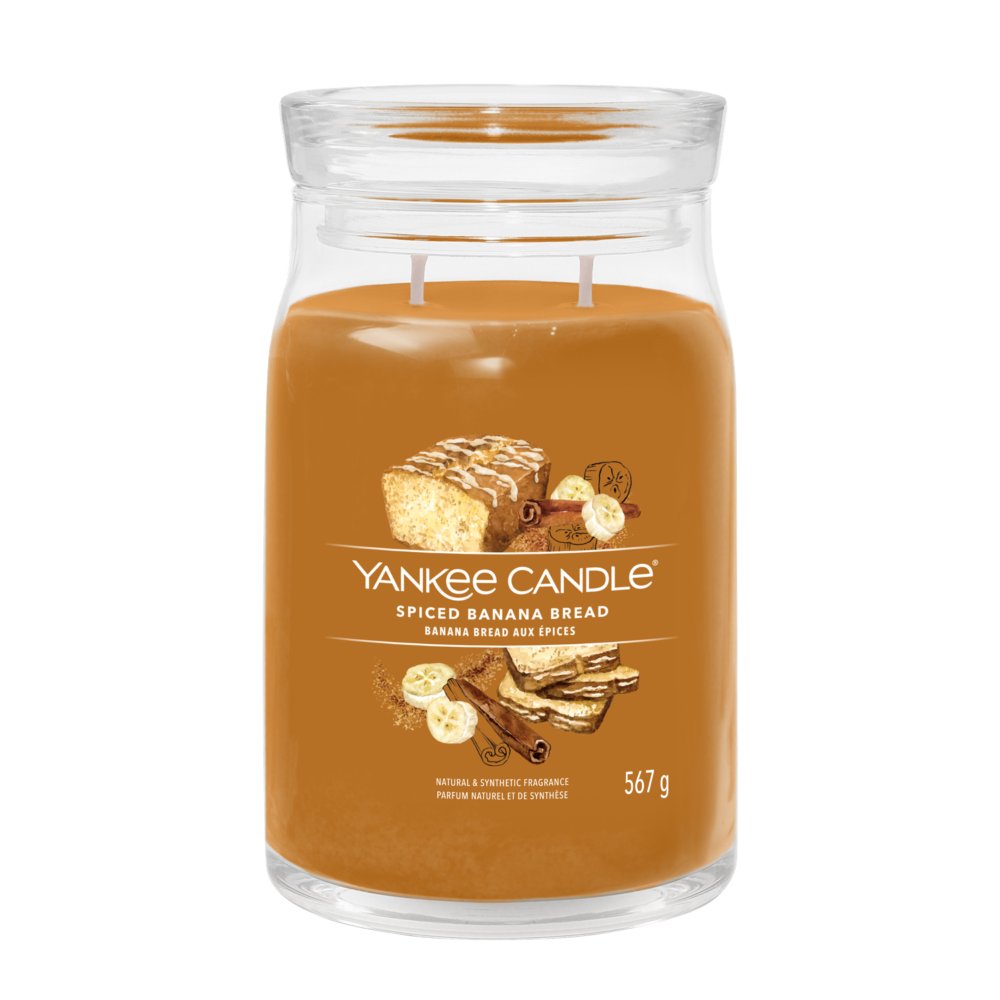 Spiced Banana Bread Signature Large Jar Candle Yankee Candle, Orange, 9.3cm X 15.7cm , Sweet & Spicy