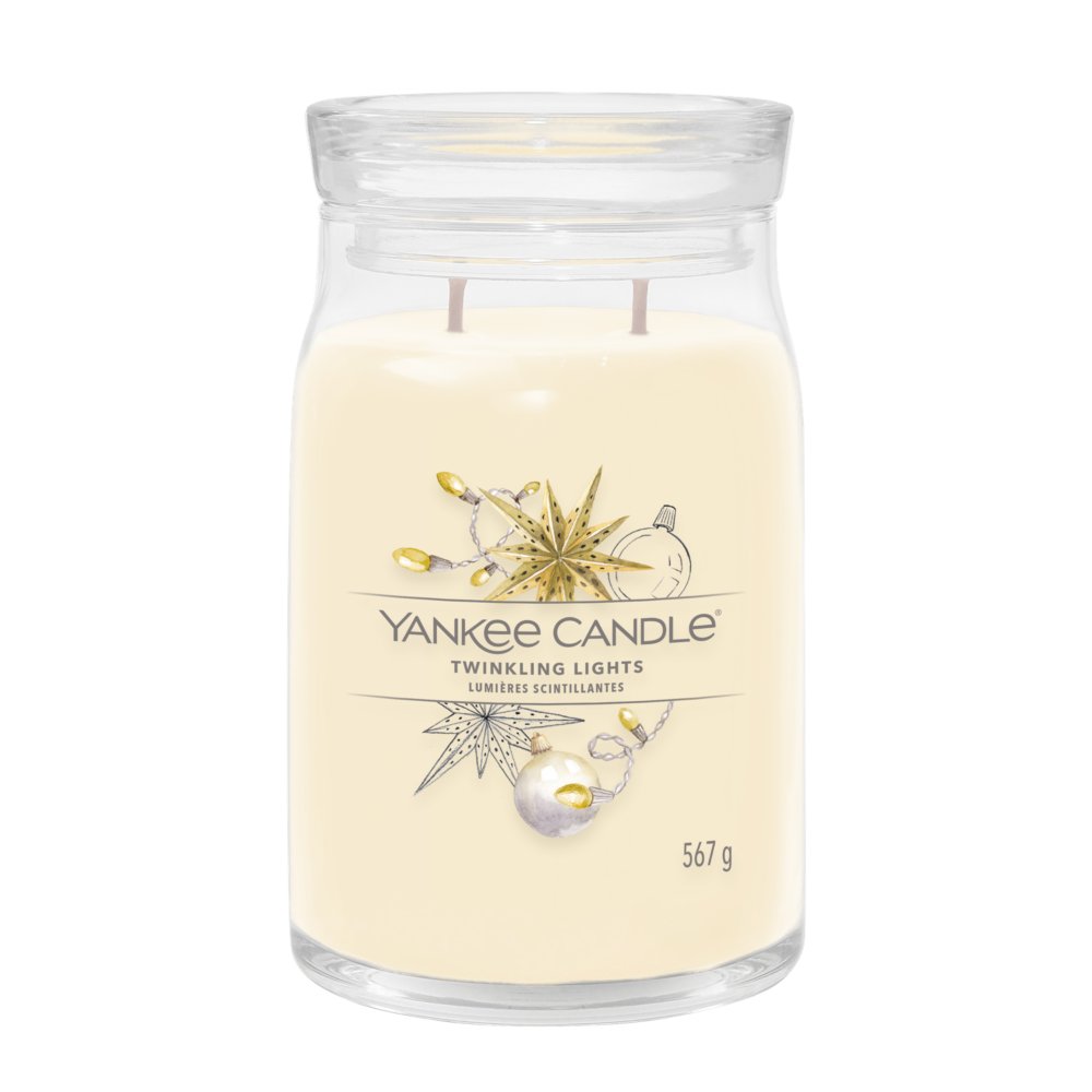 Twinkling Lights Yankee Candle, Neutrals, 9.3cm X 15.7cm , Woody