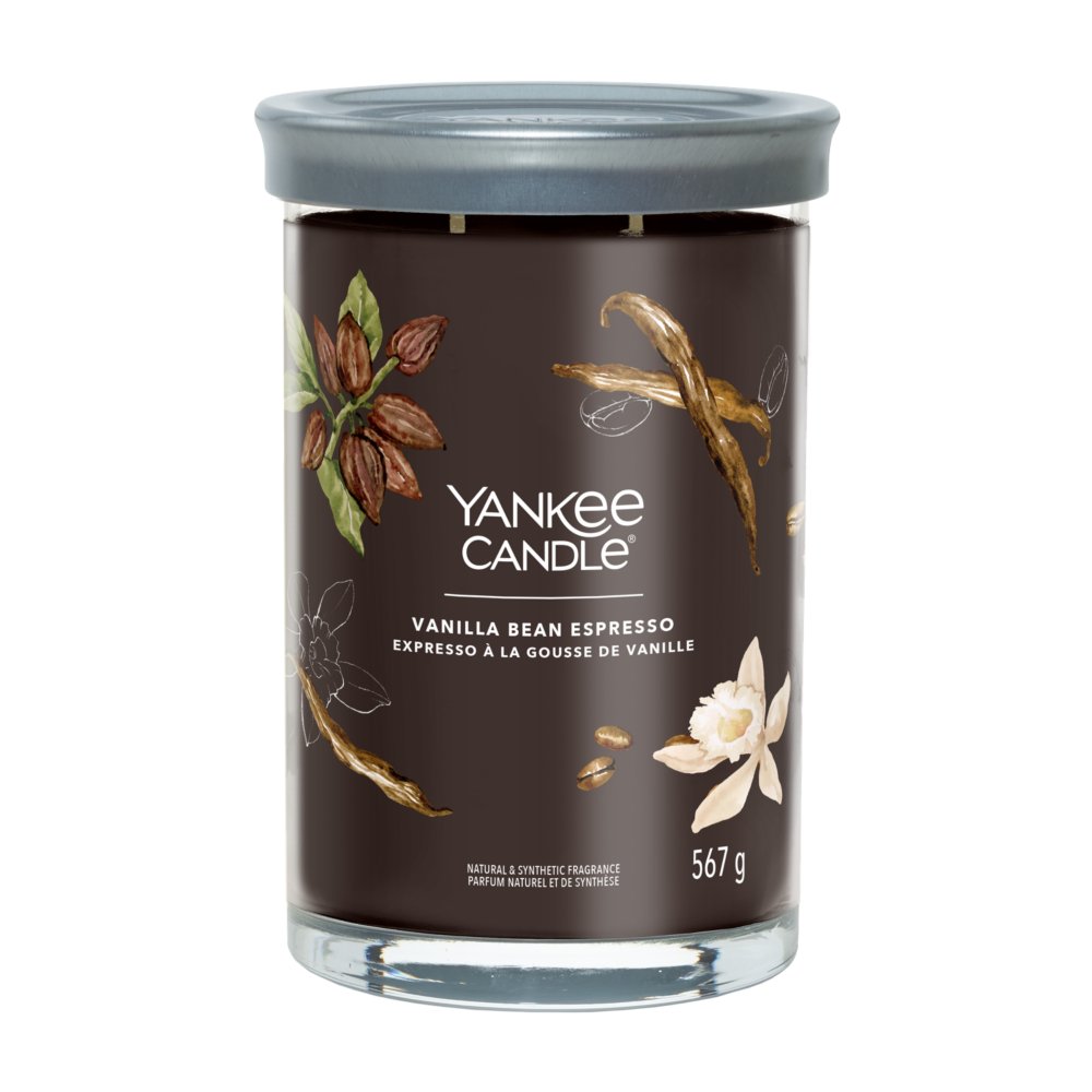 Vanilla Bean Espresso Signature Large Tumbler Candle Yankee Candle, Brown, 9.9cm X 14.9cm , Sweet & Spicy