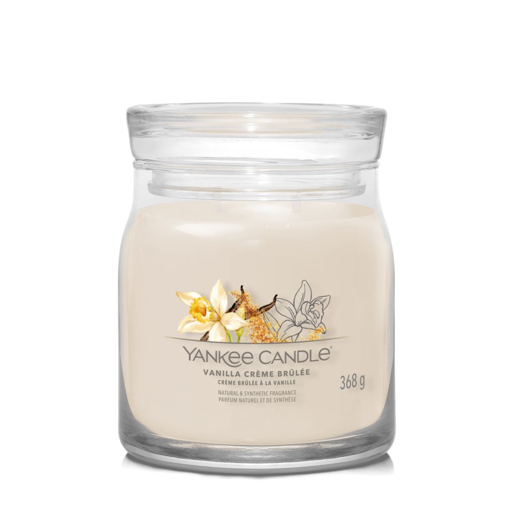 Vanilla Crème Brûlée Signature Medium Jar Candle Yankee Candle, Brown, 9.3cm X 11.4cm , Sweet & Spicy