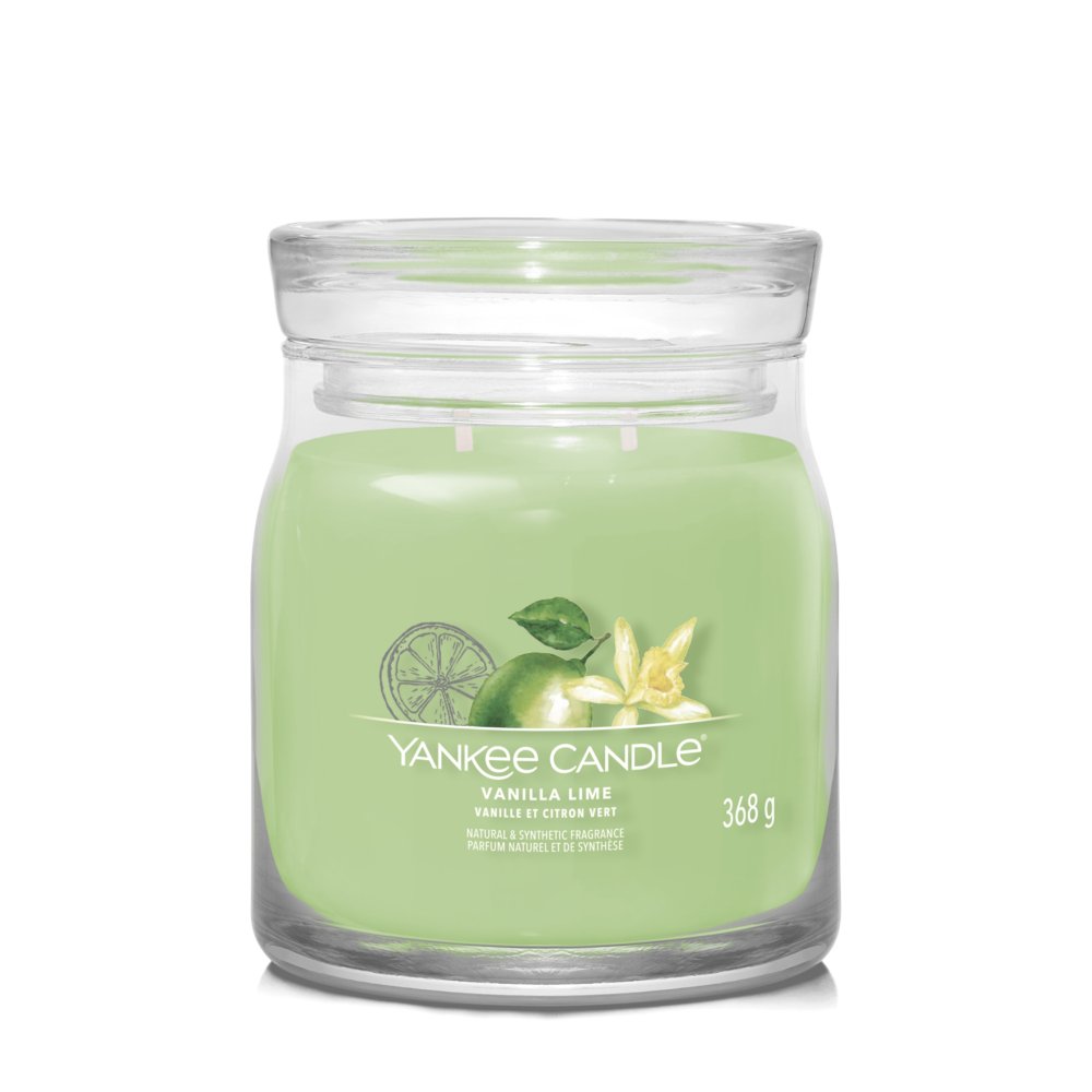 Vanilla Lime Signature Medium Jar Candle Yankee Candle, Green, 9.3cm X 11.4cm , Sweet & Spicy