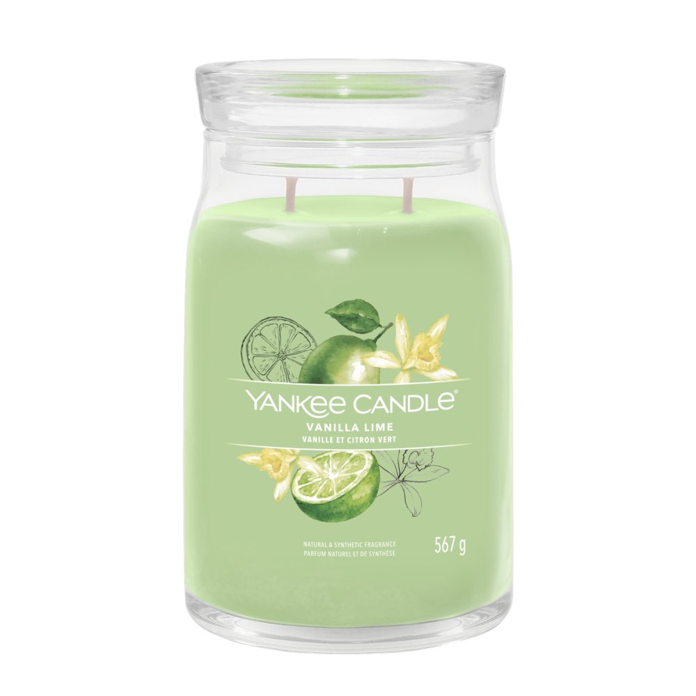 Vanilla Lime Signature Large Jar Candle Yankee Candle, Green, 9.3cm X 15.7cm , Sweet & Spicy