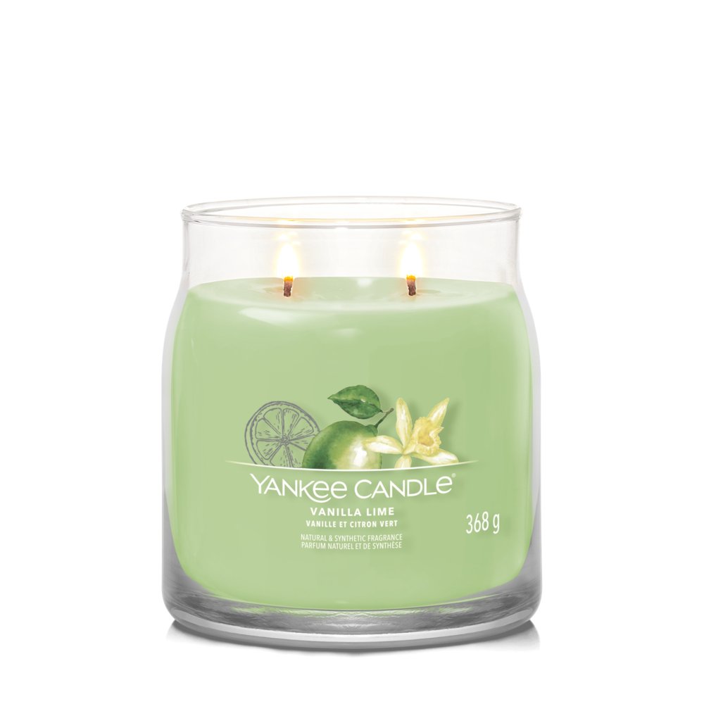 Vanilla Lime Signature Medium Jar Candle Yankee Candle, Green, 9.3cm X 11.4cm , Sweet & Spicy