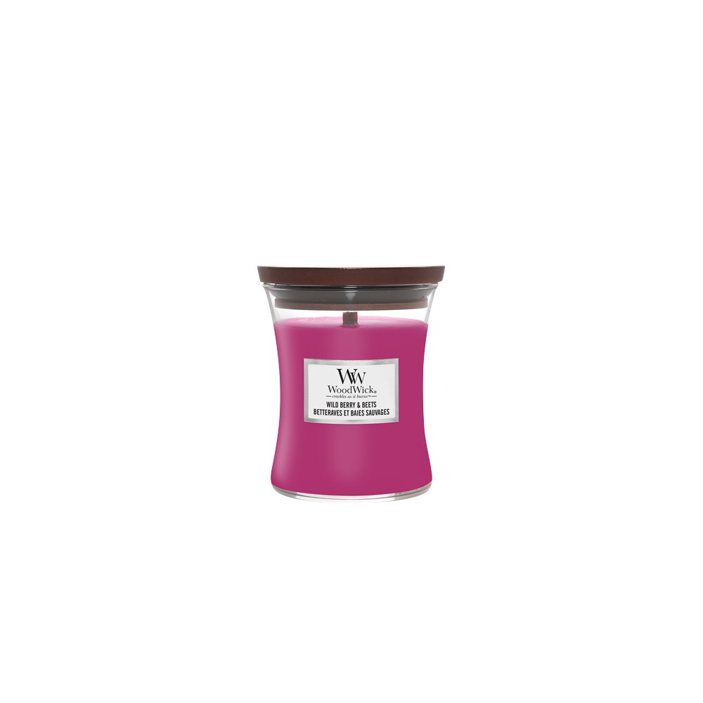 Wild Berry & Beets Medium Hourglass Candle WoodWick, Pink, 9.9cm X 9.9cm X 11.4cm , Fruity