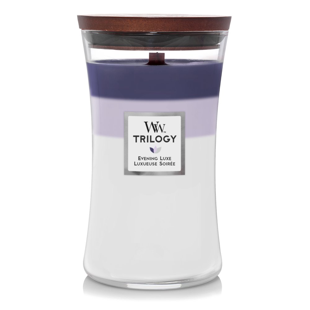 Evening Luxe Large Hourglass Trilogy Candle WoodWick, 10.2cm X 10.2cm X 17.8cm