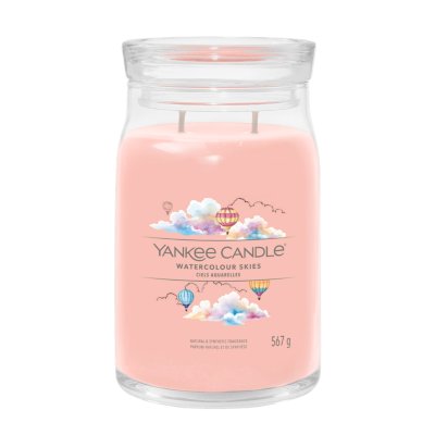 Watercolour Skies Yankee Candle, Pink, 9.3cm X 15.7cm , Floral