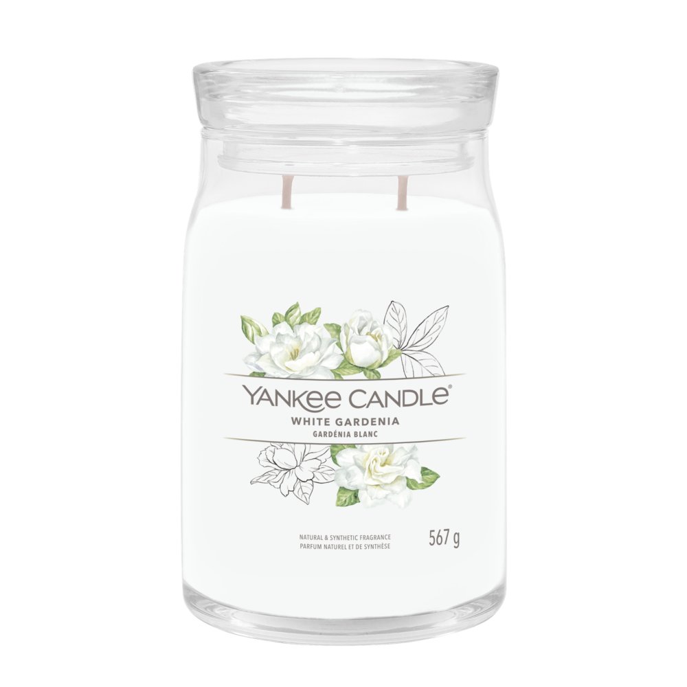 White Gardenia Signature Large Jar Candle Yankee Candle, 9.3cm X 15.7cm , Floral