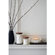 Linen Ellipse Candle WoodWick, White, 9.2cm X 19.1cm X 12.1cm , Fresh & Clean