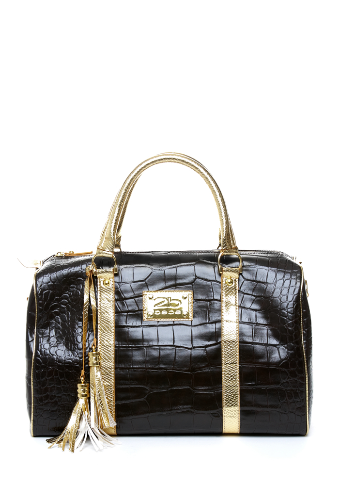 2b Metallic Trim Satchel