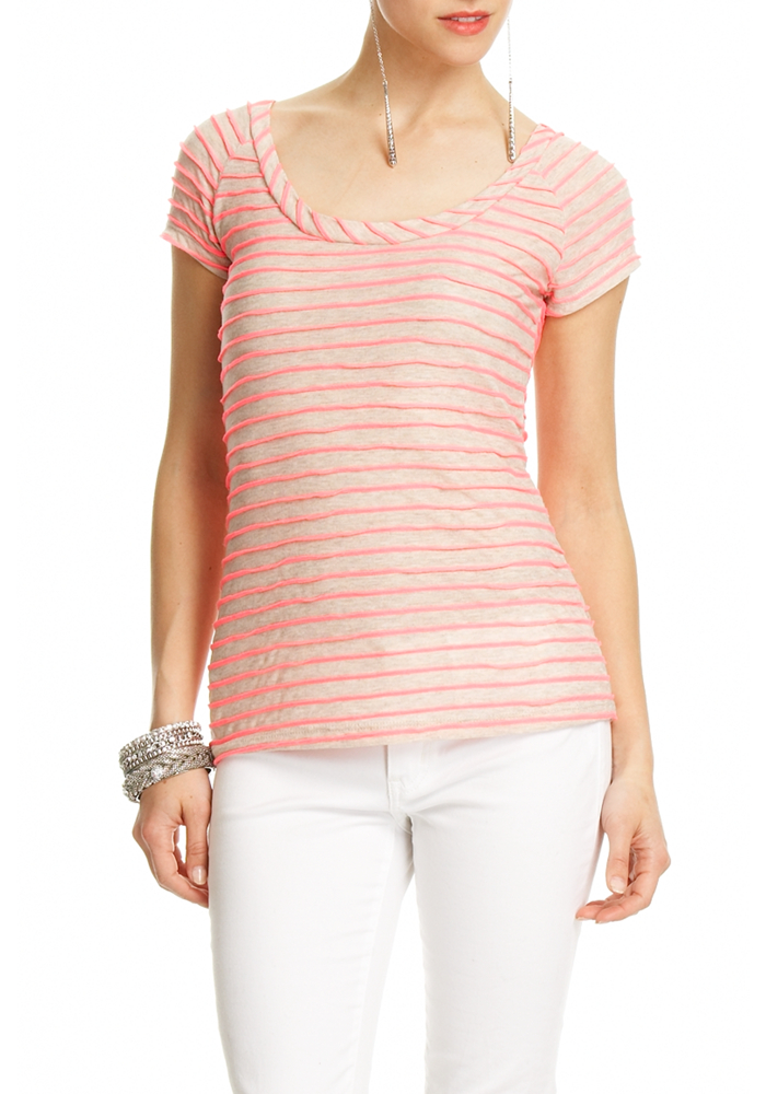 2b Novelty Neon Striped Tee