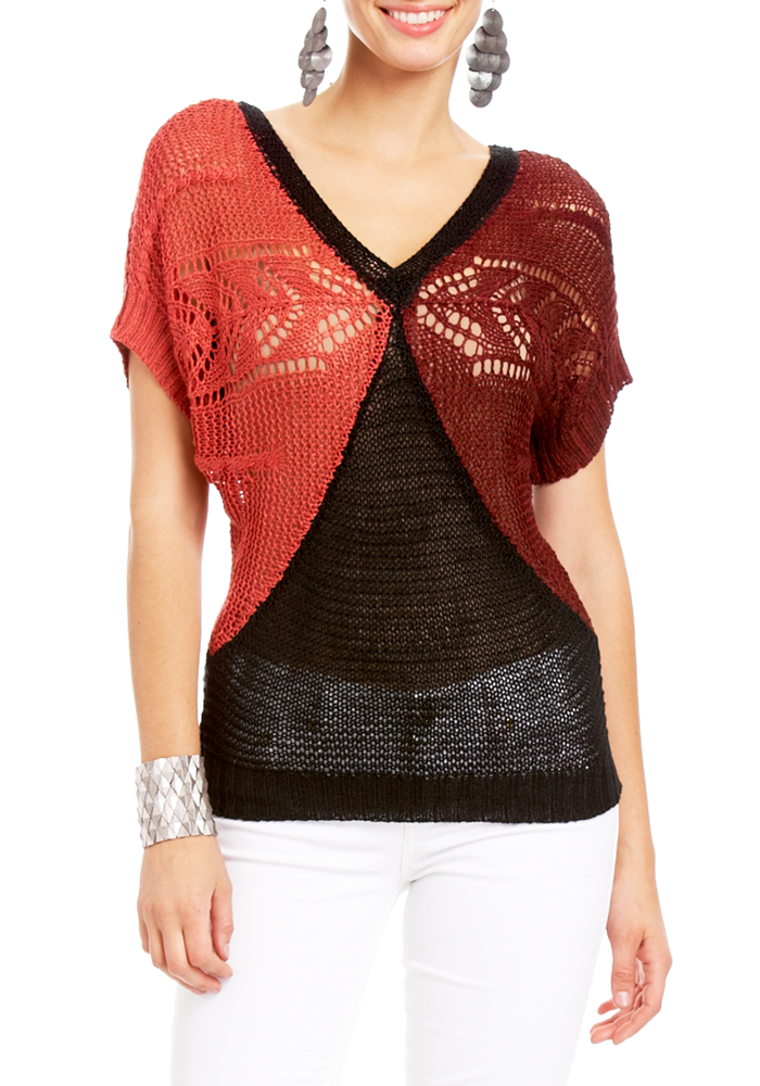 2b V-Neck Colorblock Sweater