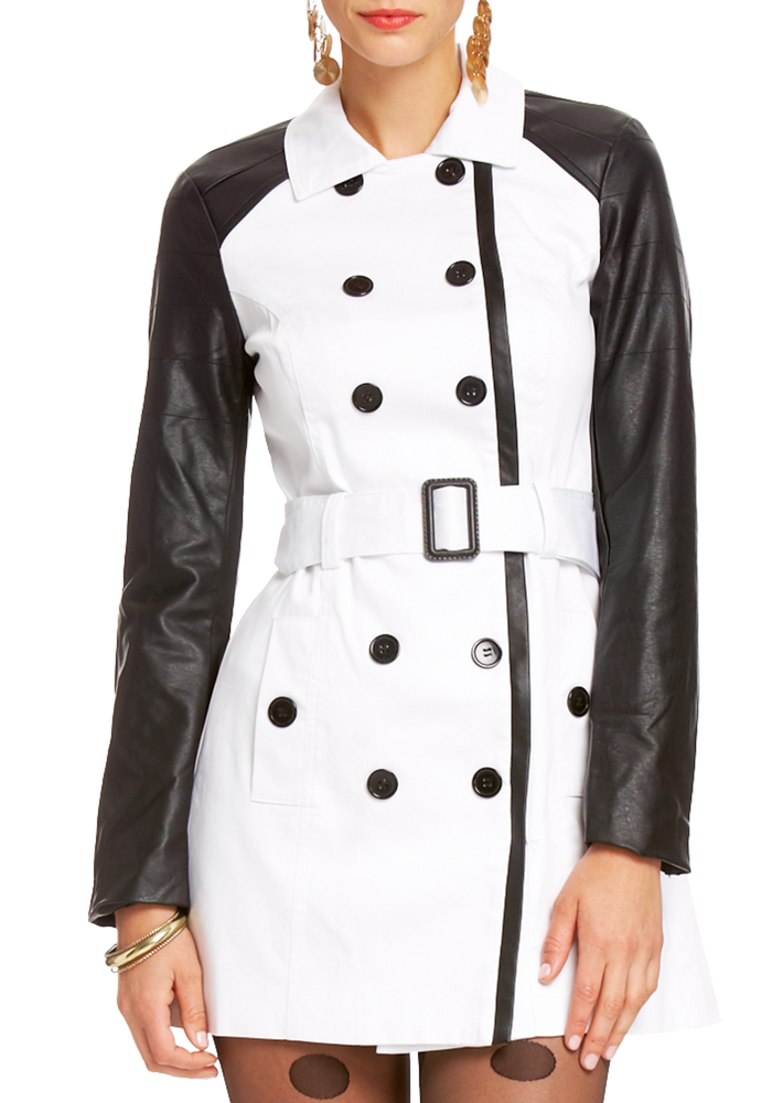 2b Moto Look Trench Coat