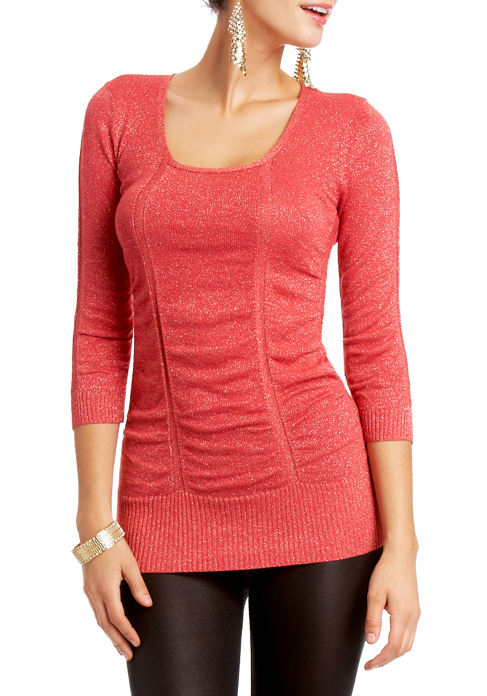 2b Ruched Shimmer Sweater