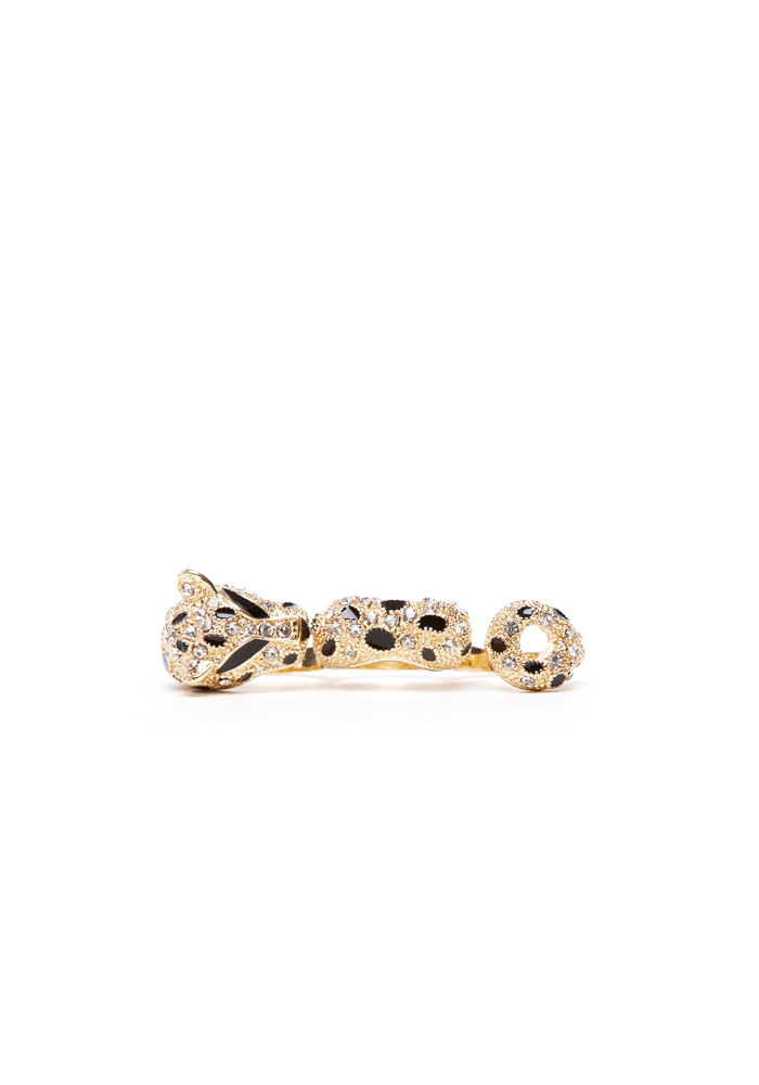 2b Leopard 3 Finger Ring