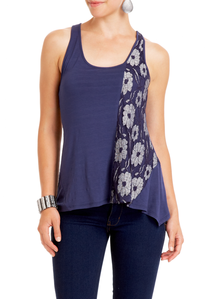 2b Flower Lace Panel Top