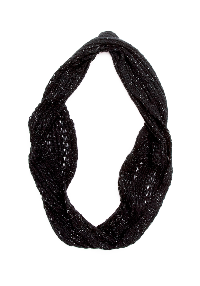 2b Metallic Chunky Knit Infinity Scarf
