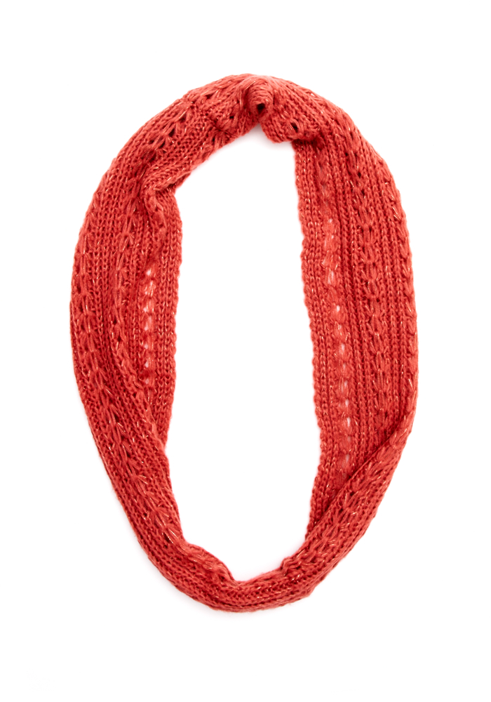 2b Metallic Chunky Knit Infinity Scarf