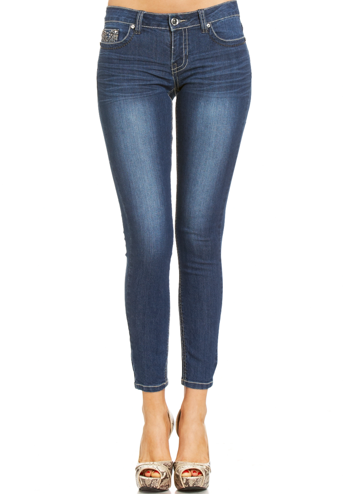 Embellished Rhinestone Skinny Jean at 2b