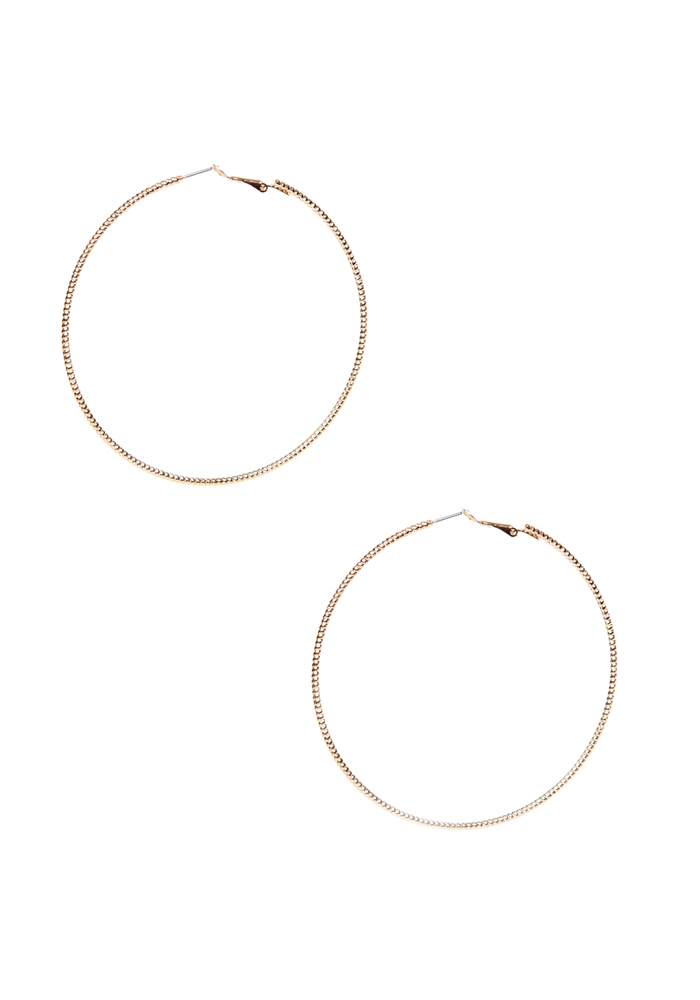 2b Large Diamond Cut Hoops