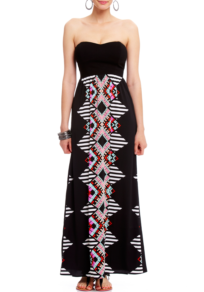 2b Mozaic Aztec Maxi Dress