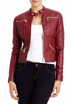 Zipper Leatherette Jacket