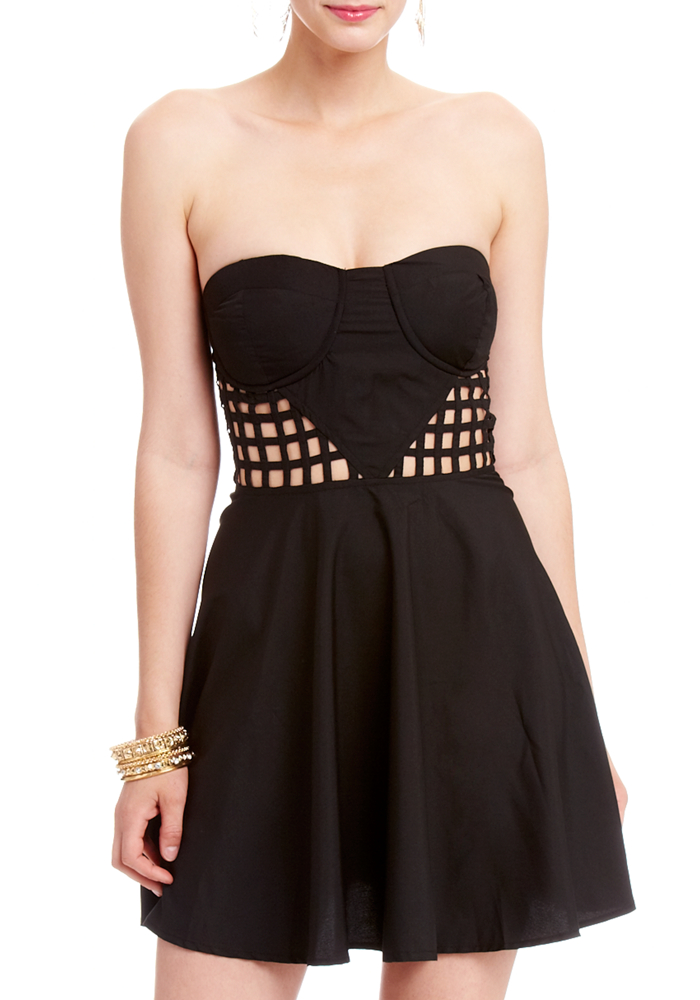 2b Strapless Side Cut-out Dress
