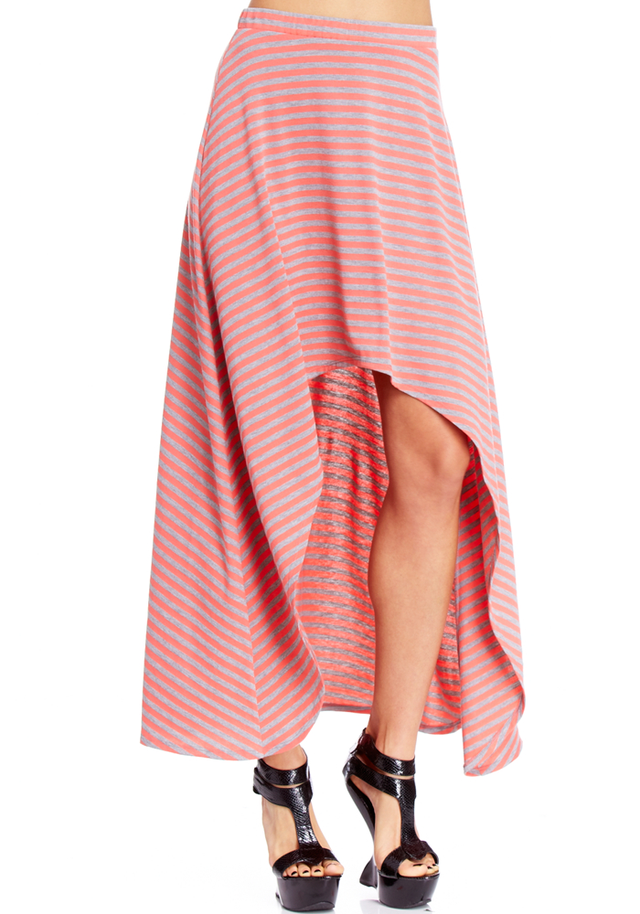 2b Stripe High Low Skirt