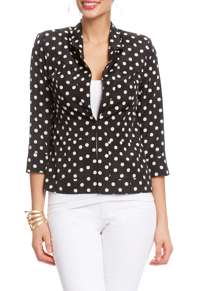 2b Polka Dot Patch Pocket Jacket
