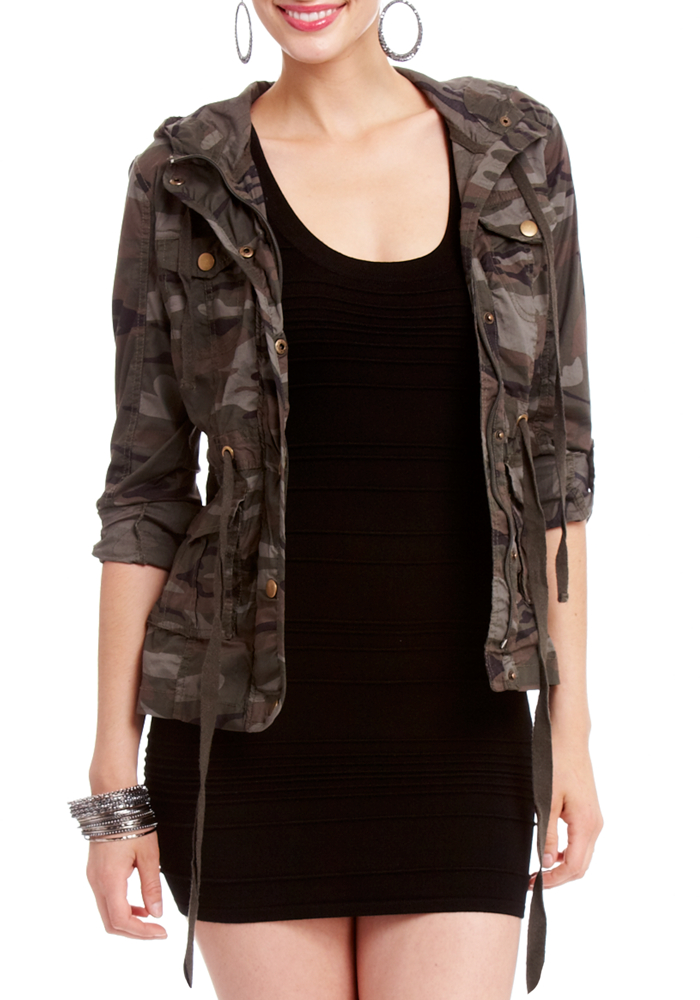 2b Carly Camo Anorak Jacket