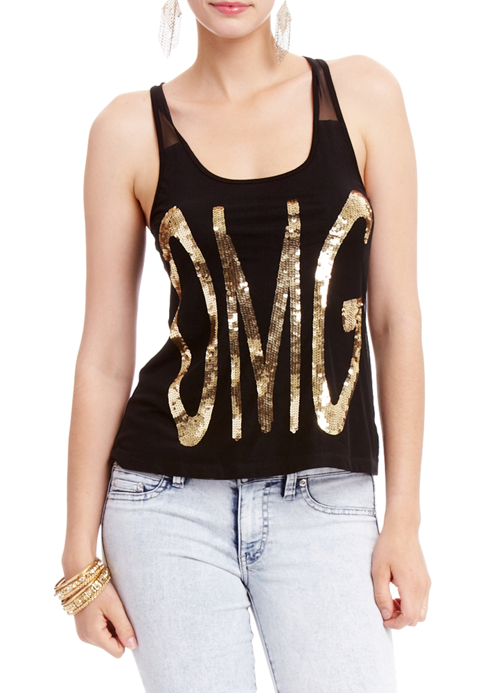 2b OMG Sequin Racerback Tank Top