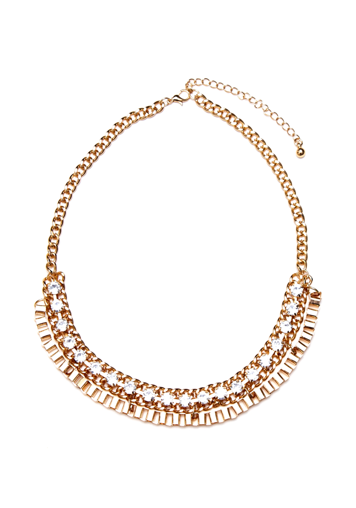 2b Rhinestone Short Linked Necklace