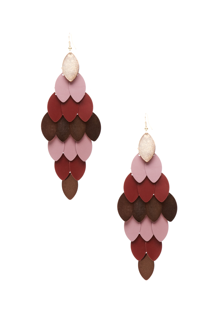 2b Tonal Leaves Kite Earring