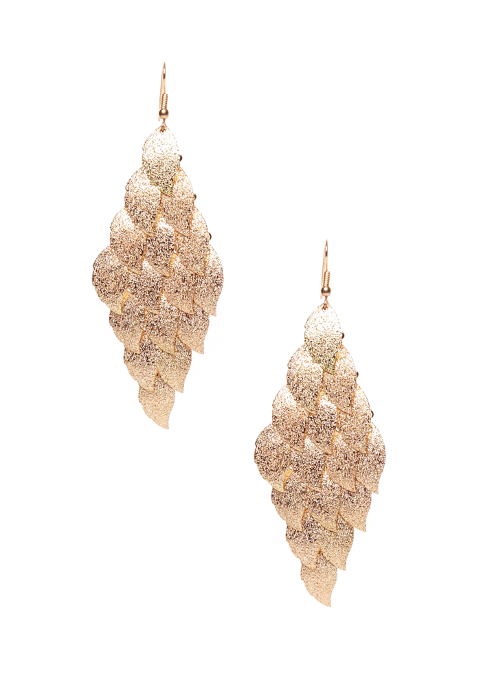 2b Diamond Dusted Leaves Earring